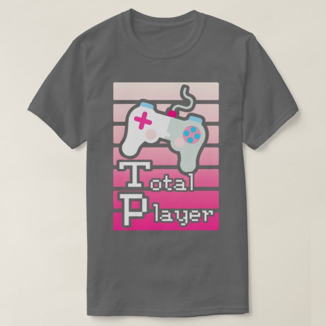 Camiseta Design de Jogos Totais do Jogador Rosa (Frente do Design)