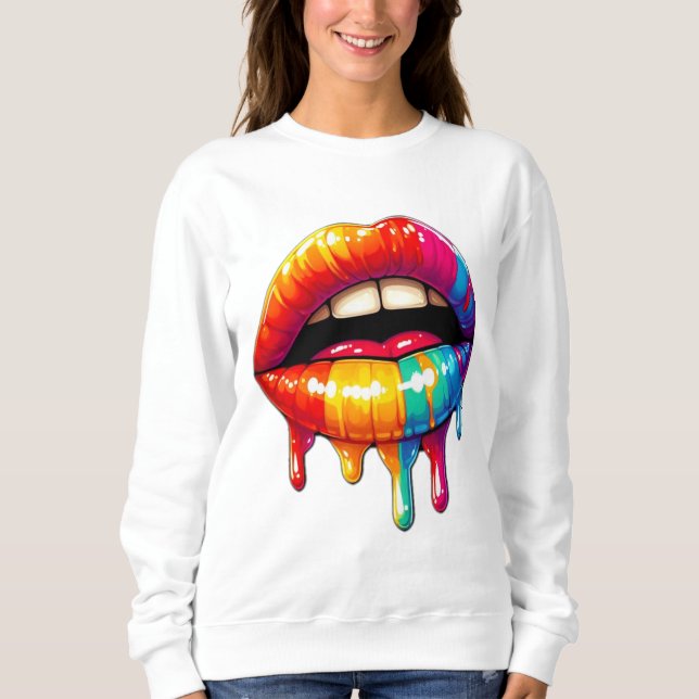 Camiseta Design de "Lábios de gota" divertido (Frente)