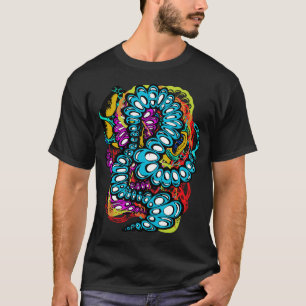 Camiseta Design de lagartas Abstrato surreais coloridas