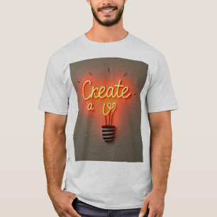 Camiseta Design de lâmpada inspiradora