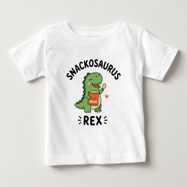 Camiseta Design de lanche do Snackosaurus Rex fofo dinossau (Frente)