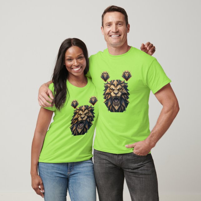 Camiseta design de leão geométrico moderno (Unissex)