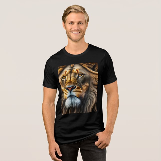 Camiseta Design de Leão itinerante (Frente Completa)