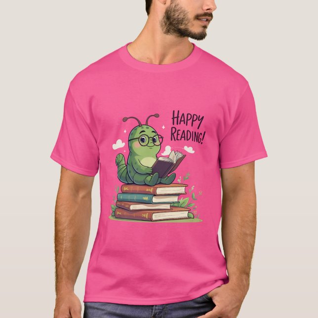 Camiseta Design de Leitura do Bookworm (Frente)