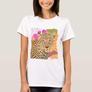 Camiseta Design de Leopardo Moderno Colorido