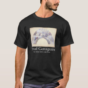 Camiseta Design de Leque Jardim sob a Neve Paul Gauguin Art