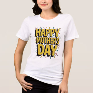 Camiseta Design de Letra Negrito de Dia de as mães Feliz