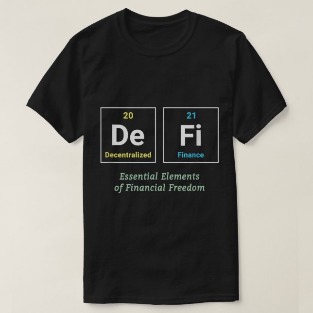 Camiseta Design de Liberdade Financeira Essencial DeFi (Frente do Design)
