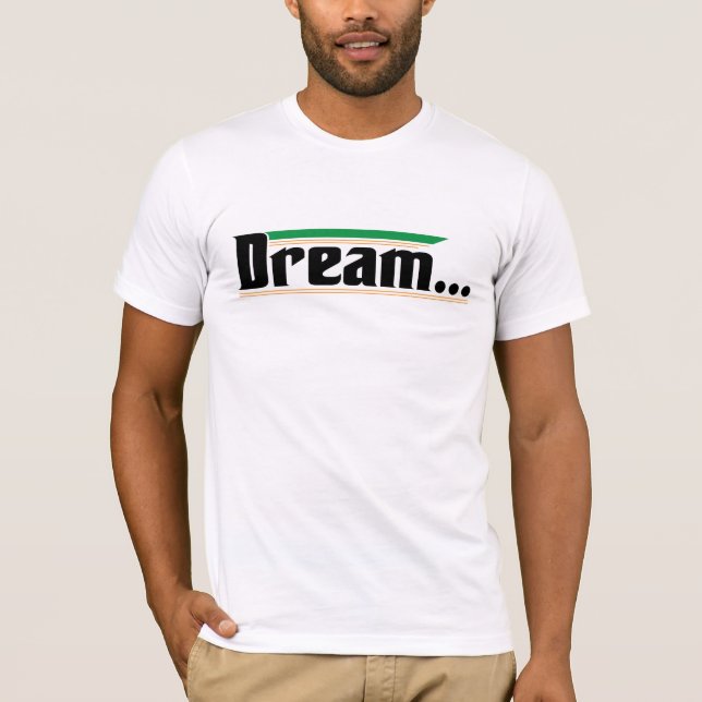 Camiseta Design de linha Abstrato verde e laranja minimalis (Frente)