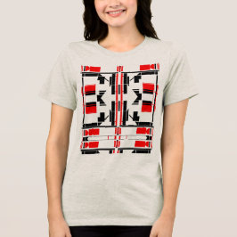 Camiseta Design de Linhas de Formas Simétricas de Preto Ver