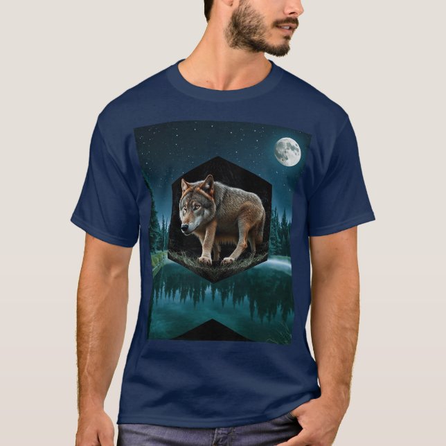 Camiseta Design de Lobo Incomum (Frente)