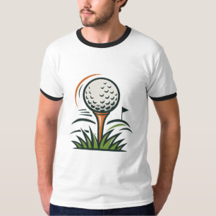 Camiseta Design de Logo de Esporte Bandeira de Grama de Bol