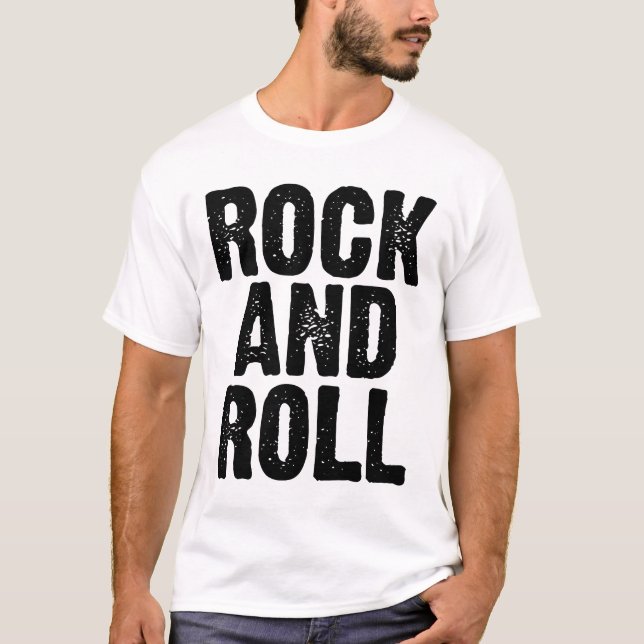 Camiseta design de logotipo bold rock and roll (Frente)