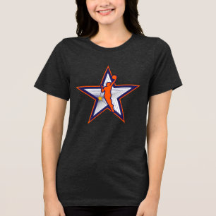 Camiseta Design de Logotipo da Silhueta Estrela de Basquete