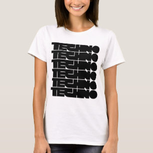 Camiseta design de logotipo de tipografia negrito techno