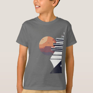 Camiseta Design de Logotipo Minimalista de Urso em Navio de
