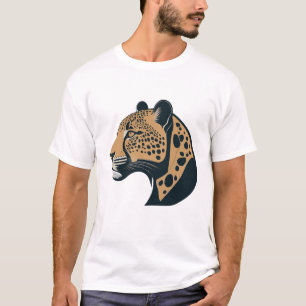 Camiseta Design de logotipo minimalista elegante de leopard