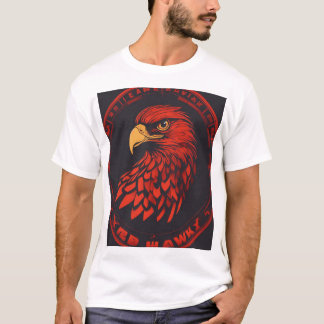 Camiseta Design de logotipo vermelho minimalista do Hawk