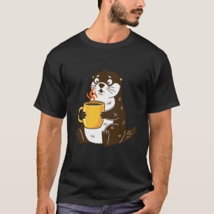 Camiseta Design de Lontra Marinha Divertida e Fofa para Adu
