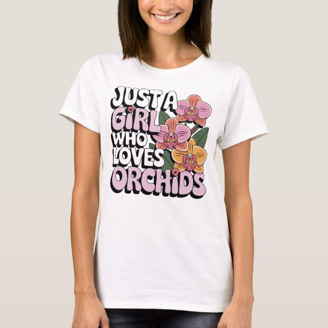 Camiseta Design de Lover de Orquídea Floral para Mulheres (Frente)