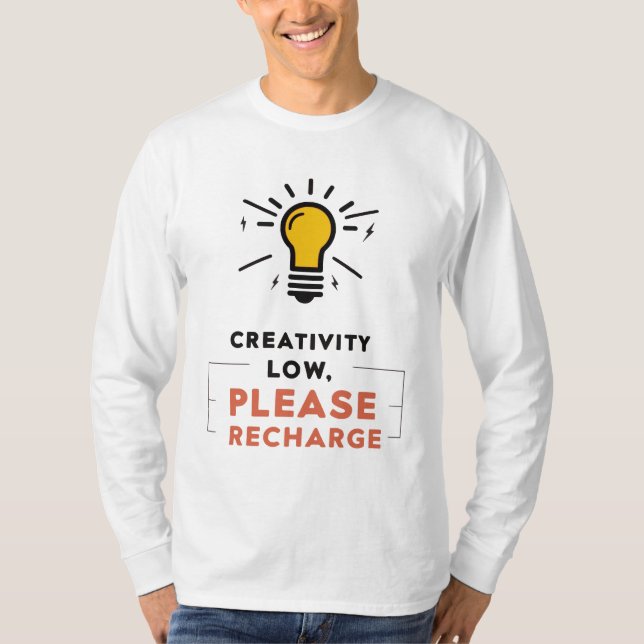 Camiseta Design de Luz de Recarga de Criatividade (Frente)
