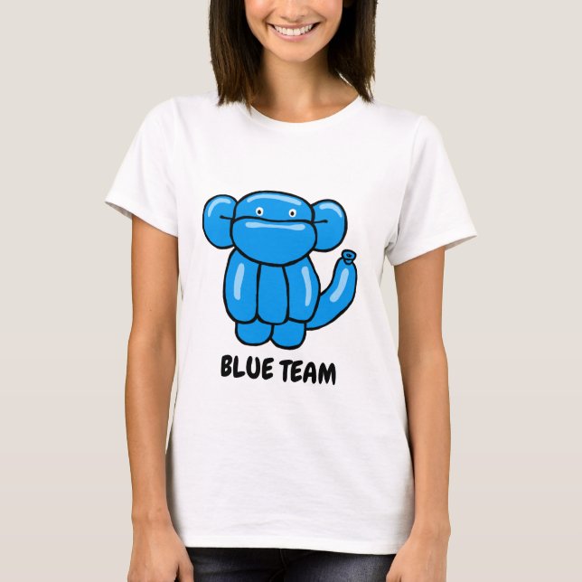 Camiseta Design de macaco-balão azul-divertido (Frente)