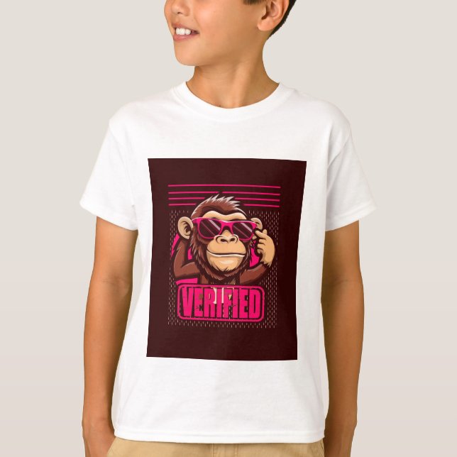 Camiseta design de macaco fofo (Frente)