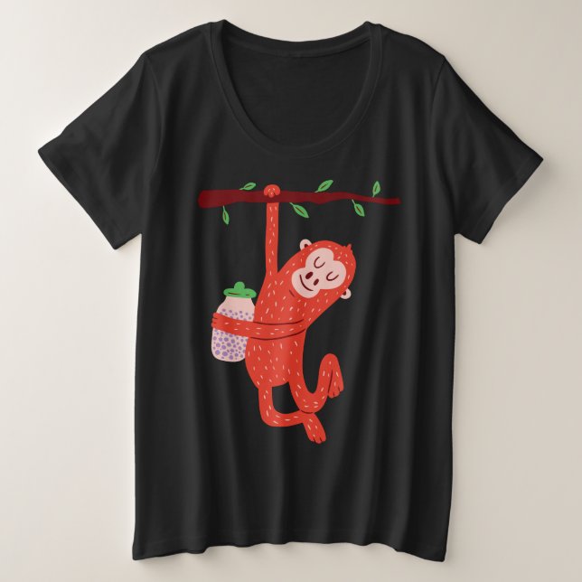Camiseta Design de Macaco Pequeno Fofo (Frente do Design)
