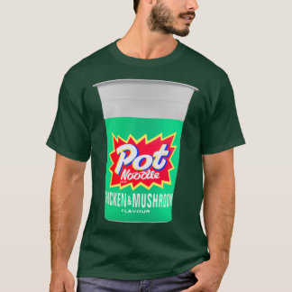 Camiseta Design de macarrão Pote de galinha e cogumelo