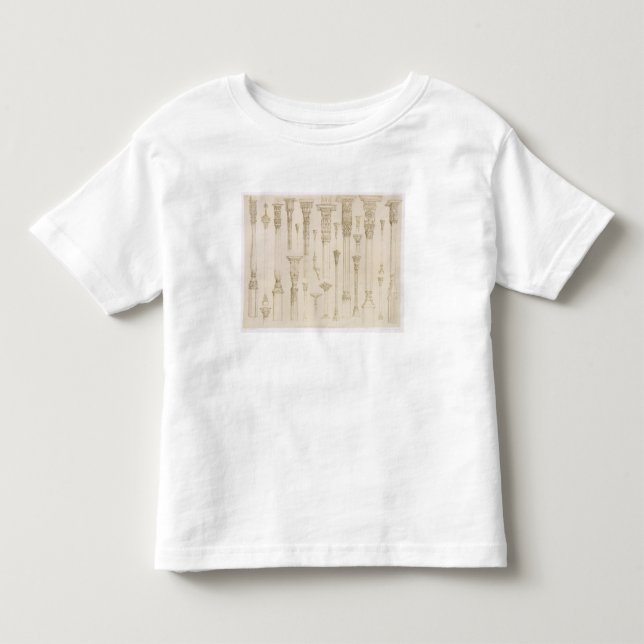 Camiseta Design de madeira persa e turco da coluna, 'de A (Frente)