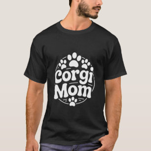 Camiseta Design de Mãe Corgi com Pegada de Pata Fofa para A
