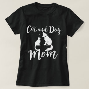 Camiseta Design de Mãe de Gato e Cachorro Amante de Animais