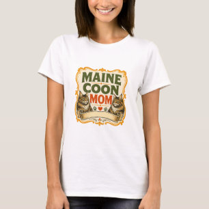 Camiseta Design de Mãe Maine Coon Amante de Gatos Vintage
