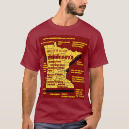 Camiseta Design de mapa 3d do Minnesota
