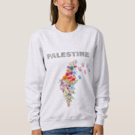 Camiseta Design de Mapa da Palestina Floral | Pro Palestina