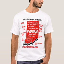 Camiseta design de mapa de Indiana 3D
