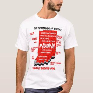 Camiseta design de mapa de Indiana 3D