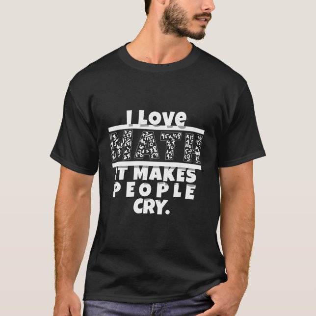 Camiseta Design de Matemática Engraçado Adoro Matemática Qu (Frente)