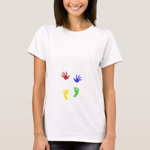 Camiseta Design de maternidade dos pés do bebê pelo LH