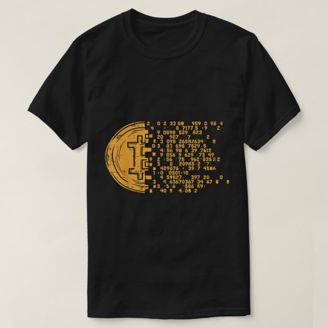 Camiseta Design de Matriz Bitcoin Digital (Frente do Design)