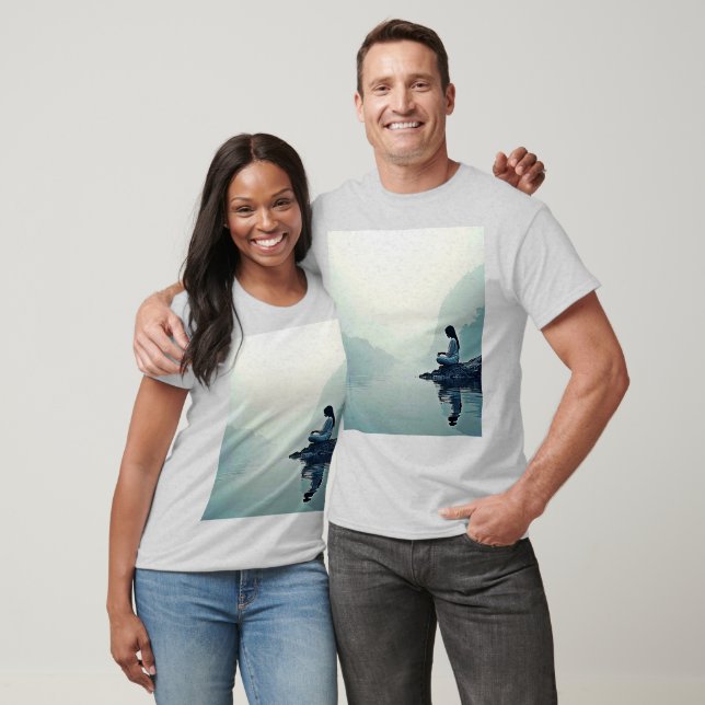 Camiseta Design de Meditação Aquática do Lado da Água (Unissex)
