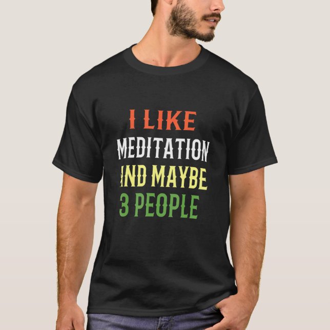 Camiseta Design de Meditação Retro Eu Gosto de Meditação E  (Frente)