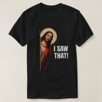 Design de meme cristão engraçado de Jesus "Eu Vi I