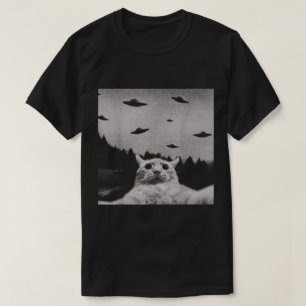 Camiseta Design de meme de encontro de gato OVNI