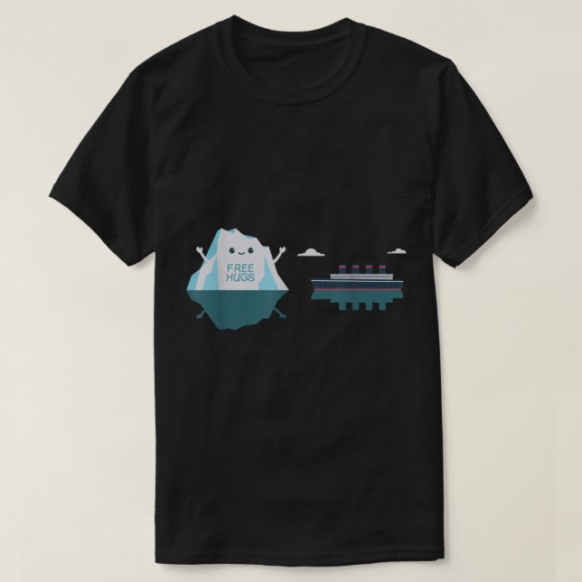 Camiseta Design de Meme de Iceberg Divertido com Abraços Gr (Frente do Design)