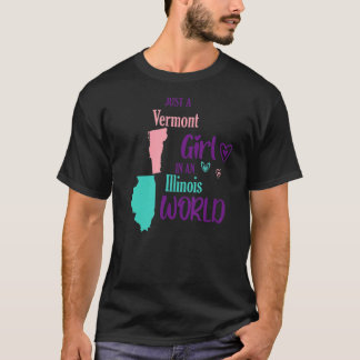 Camiseta Design de menina orgulhosa só uma garota Vermont e