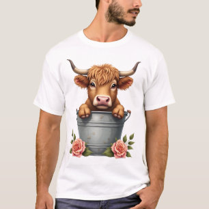 Camiseta Design de Mercado de Flores de Vaca das Terras Alt