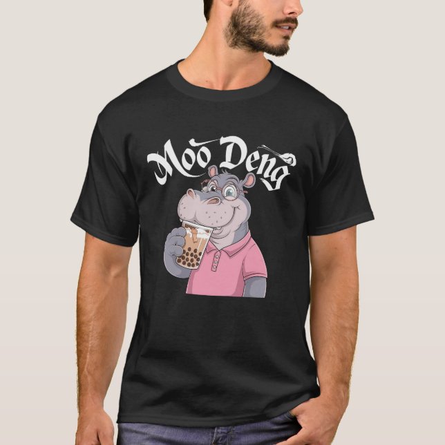 Camiseta Design De Moo-Deng Cute Para Pygmy Hippo (Frente)