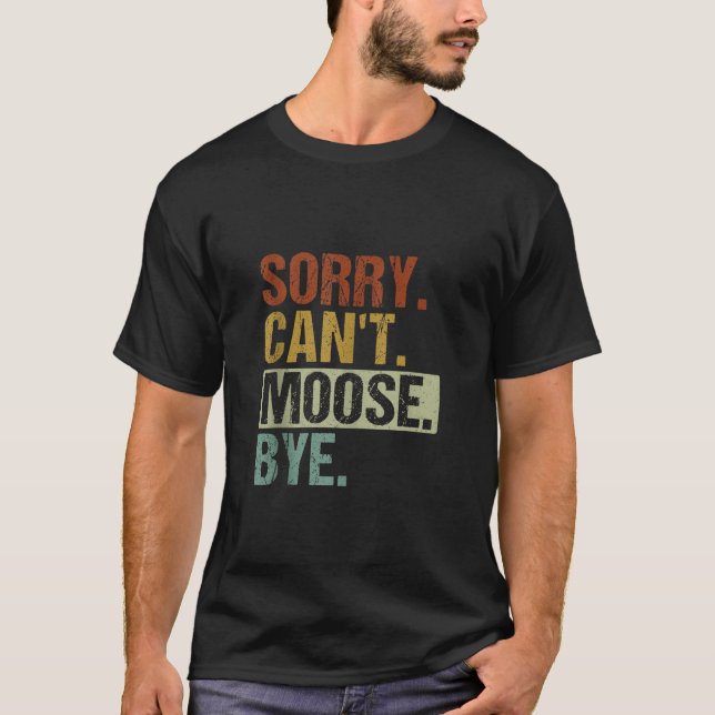 Camiseta Design De Moose Engraçado Retro Para Homens Moos (Frente)