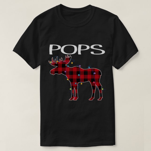Camiseta Design de Moose Xadrez de Natal do Papai (Frente do Design)